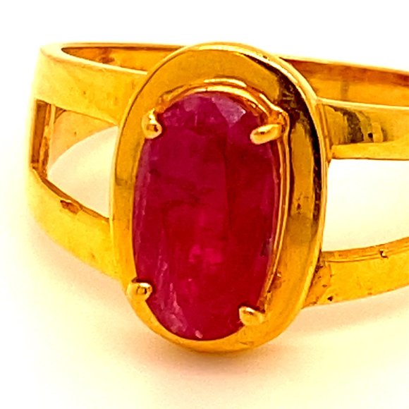 GIA Tajik Ruby 2.06ct Solid 21K Yellow Gold Ring - Picture 7 of 9